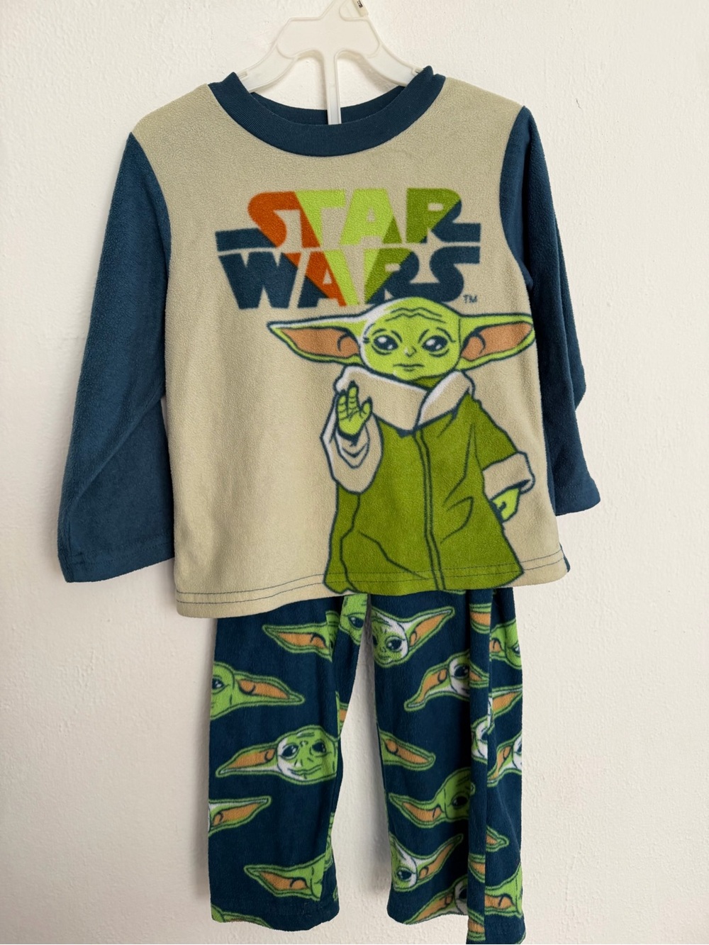 Star Wars Kids Grogu Fleece Pajama Set - Green & Navy